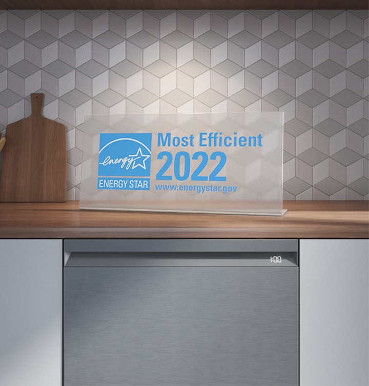 Shows the ENERGY STAR® logo above the dishwasher.