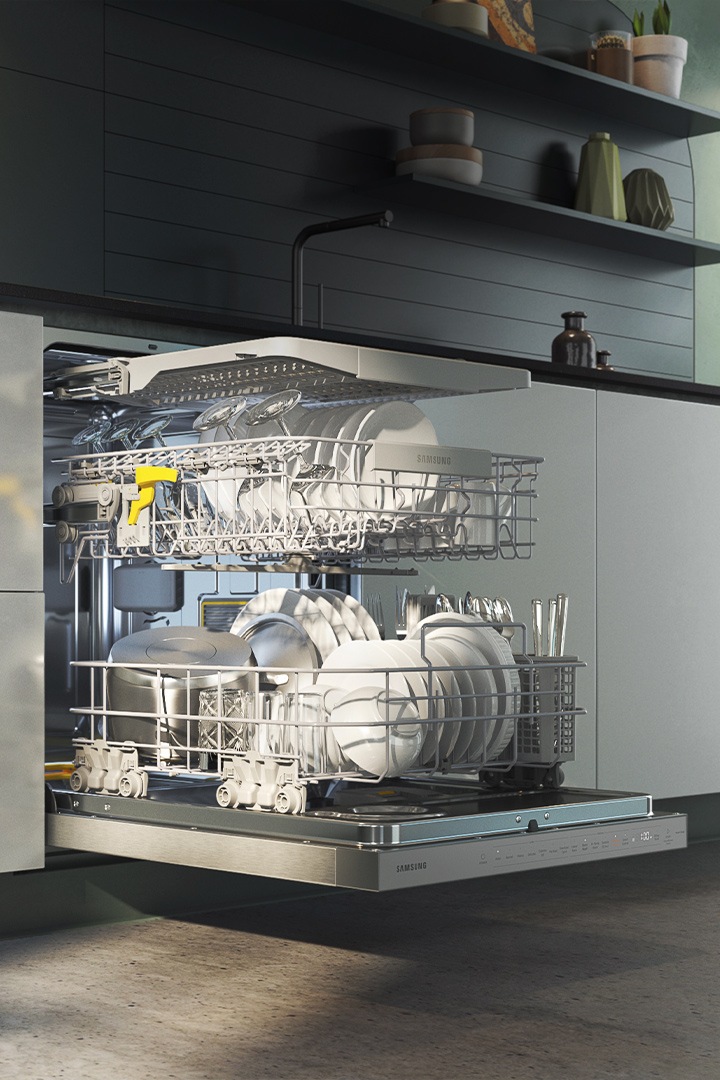 Black Dishwasher With StormWash+ DW80B7070UG Samsung Canada