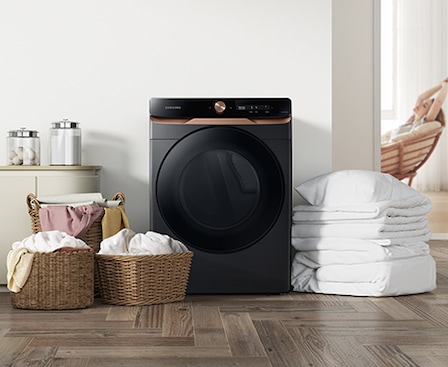The DV6500B has a capacity of 7.5 cu. ft. and can dry a large number of clothes, large comforters, and pillows.