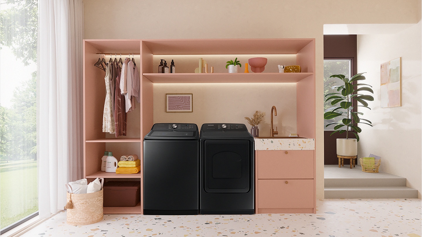 WA5500D is installed in the laundry room with dryer.