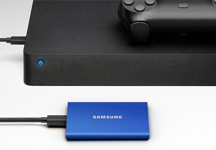 Business | Portable SSD T7 USB 3.2 1TB (Indigo Blue) | Samsung Canada