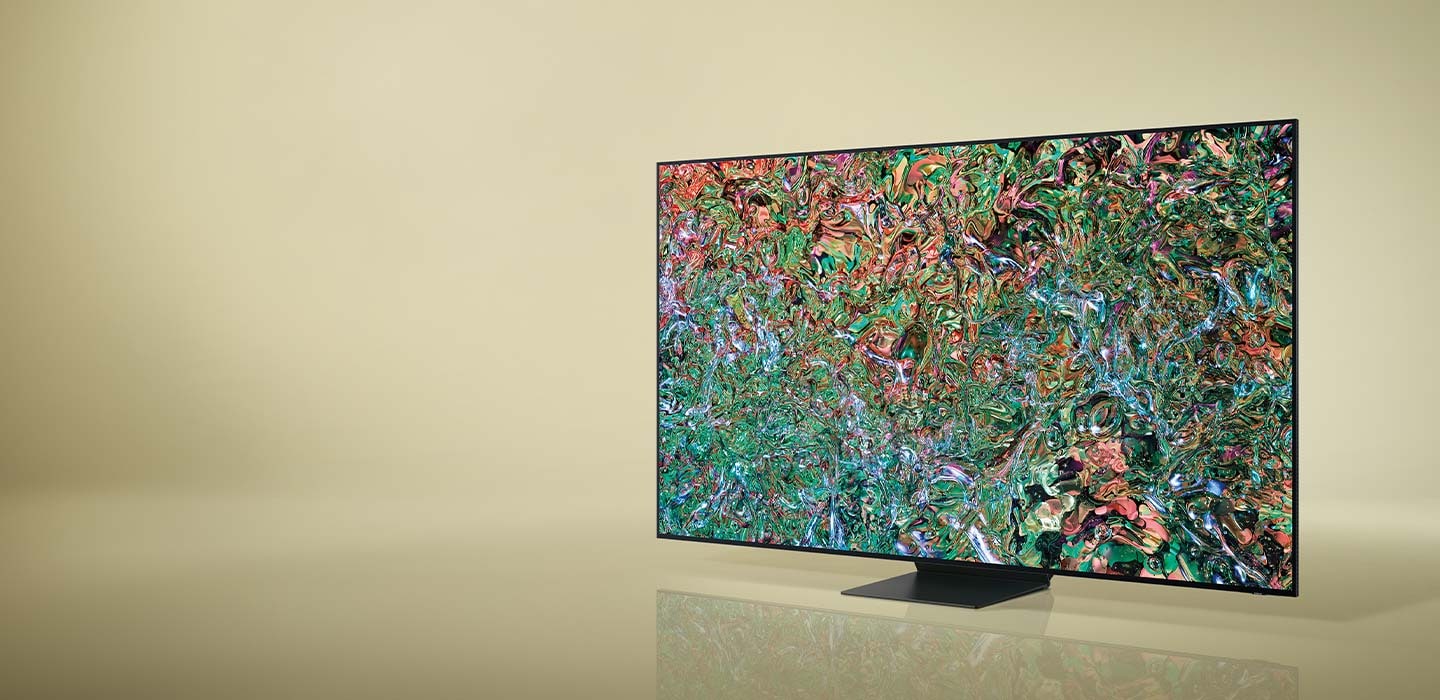 QN800D with a vivid and multi colored design displayed.
