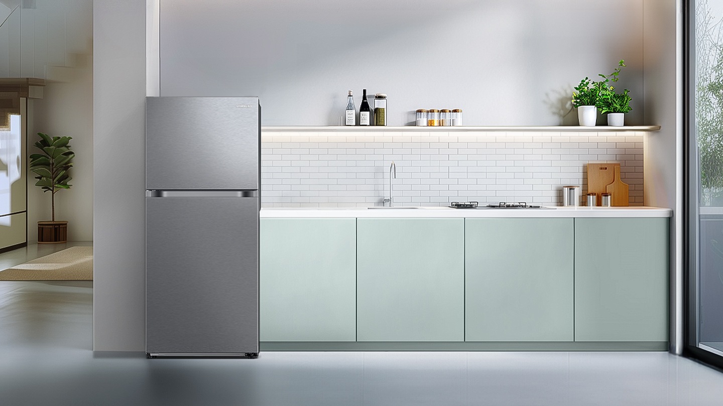The refrigerator is installed in the Kitchen.