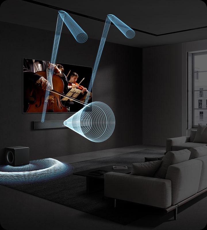 Q-series Soundbar ch Subwoofer (2025)| Samsung Canada