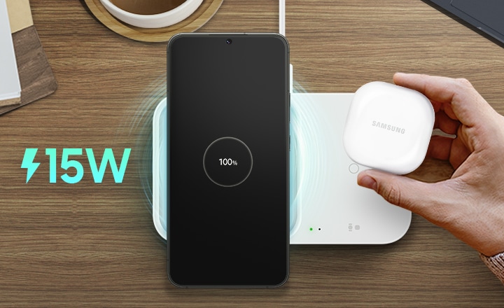 Super Fast Wireless Charger Duo (with Adapter and Cable)