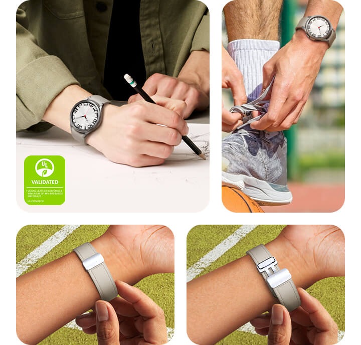 Galaxy Watch6 D-Buckle Hybrid Eco-Leather Band (M/L) | Samsung Canada