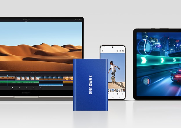 T7 Portable SSD 2TB USB 3.2 (Indigo Blue) | Samsung Canada