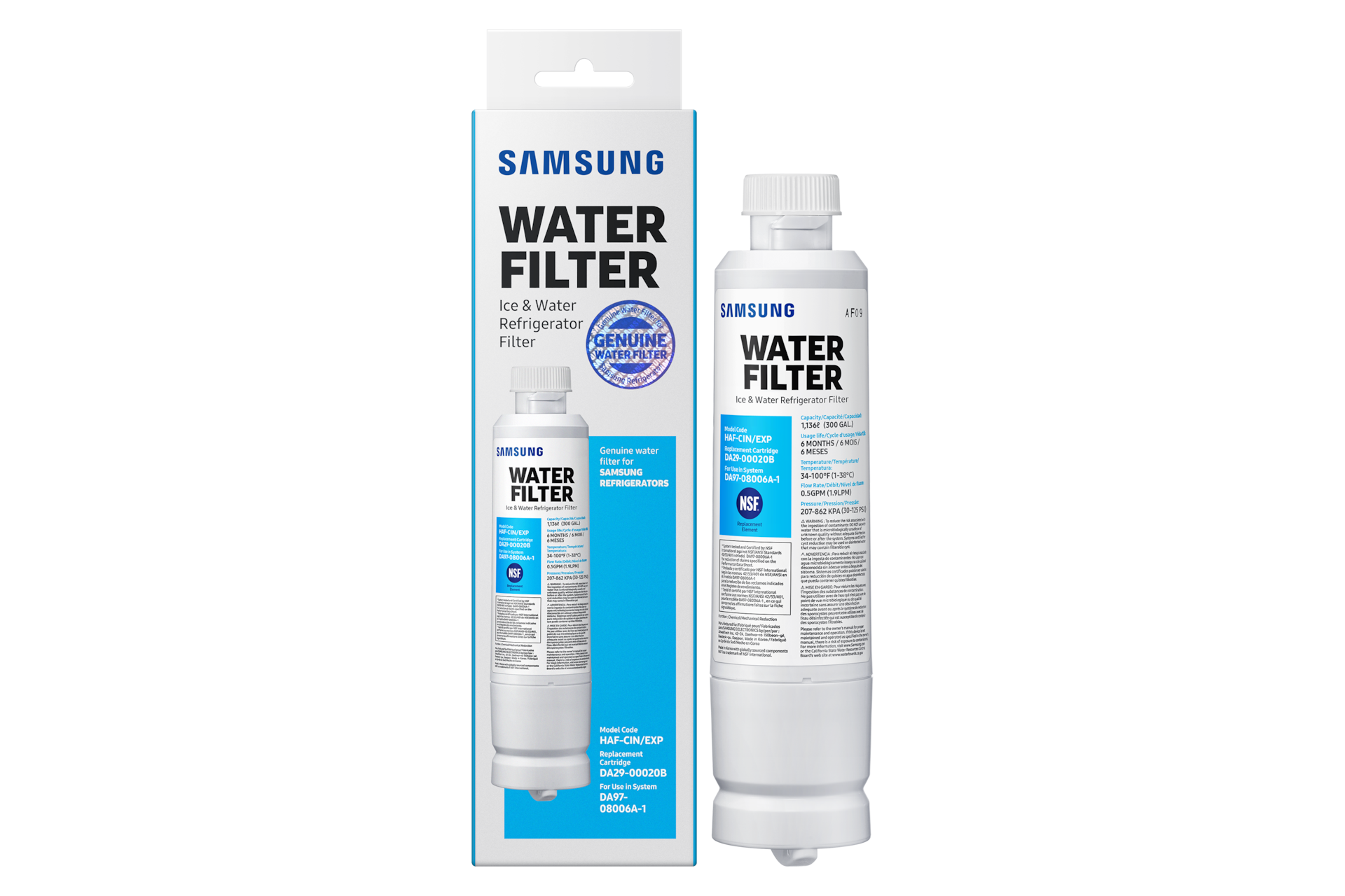 Image of Samsung HAF-CIN/EXP Side-by-Side &amp; French Door Refrigerator Water Filter, 6 months/1200L
