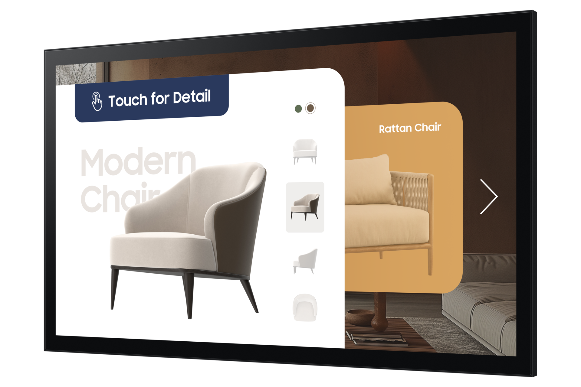 32 inch Touch Signage QMC-T R-Perspective Black 