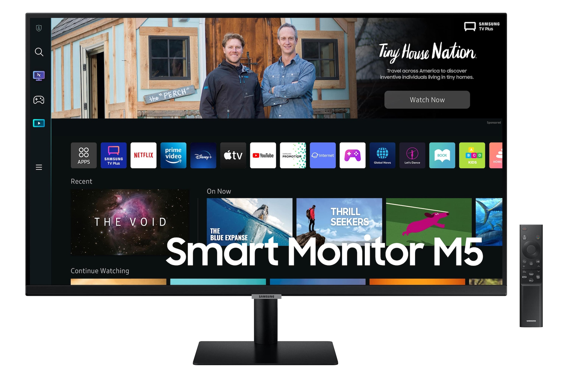 Image of Samsung 27  M5 Smart Black FHD Monitor with Smart TV Apps and mobile connectivity