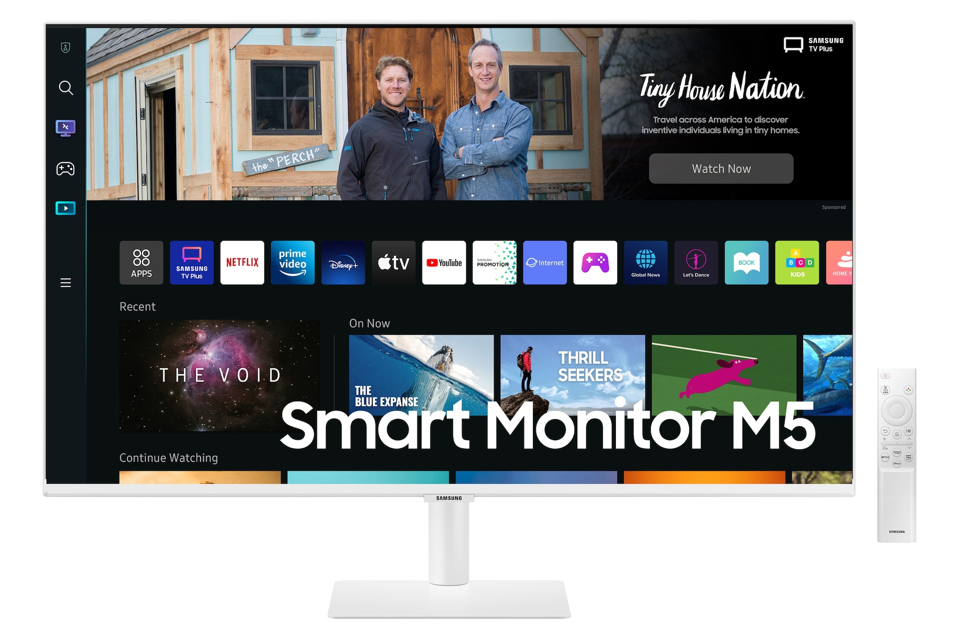 Image of Samsung 27  M5 Smart White FHD Monitor with Smart TV Apps and mobile connectivity