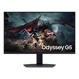32"/27" Odyssey G5 G50D QHD 180Hz Gaming Monitor Front Black 