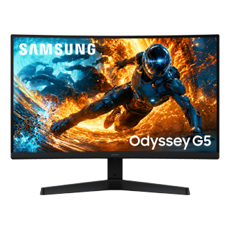27/32 Inch Odyssey G5 G55H QHD 180Hz Gaming Monitor Front2 Black 