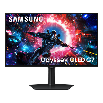 27 Inch Odyssey OLED G7 G70SH 4K 165Hz Gaming Monitor Front2 Black 