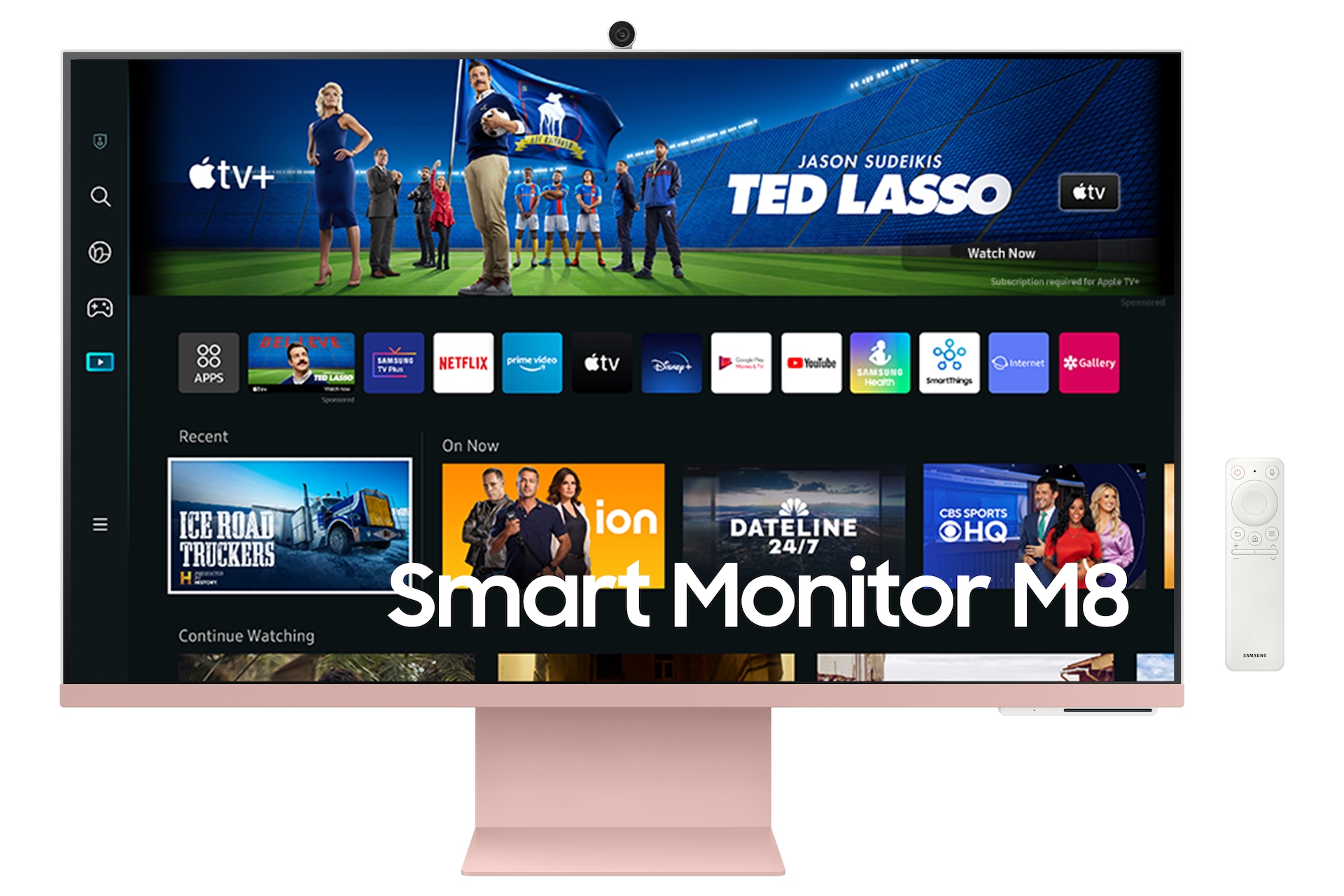 Image of Samsung 32  M8 Smart Pink UHD Monitor with Smart TV Apps and mobile connectivity&lt;br&gt;&lt;br&gt;