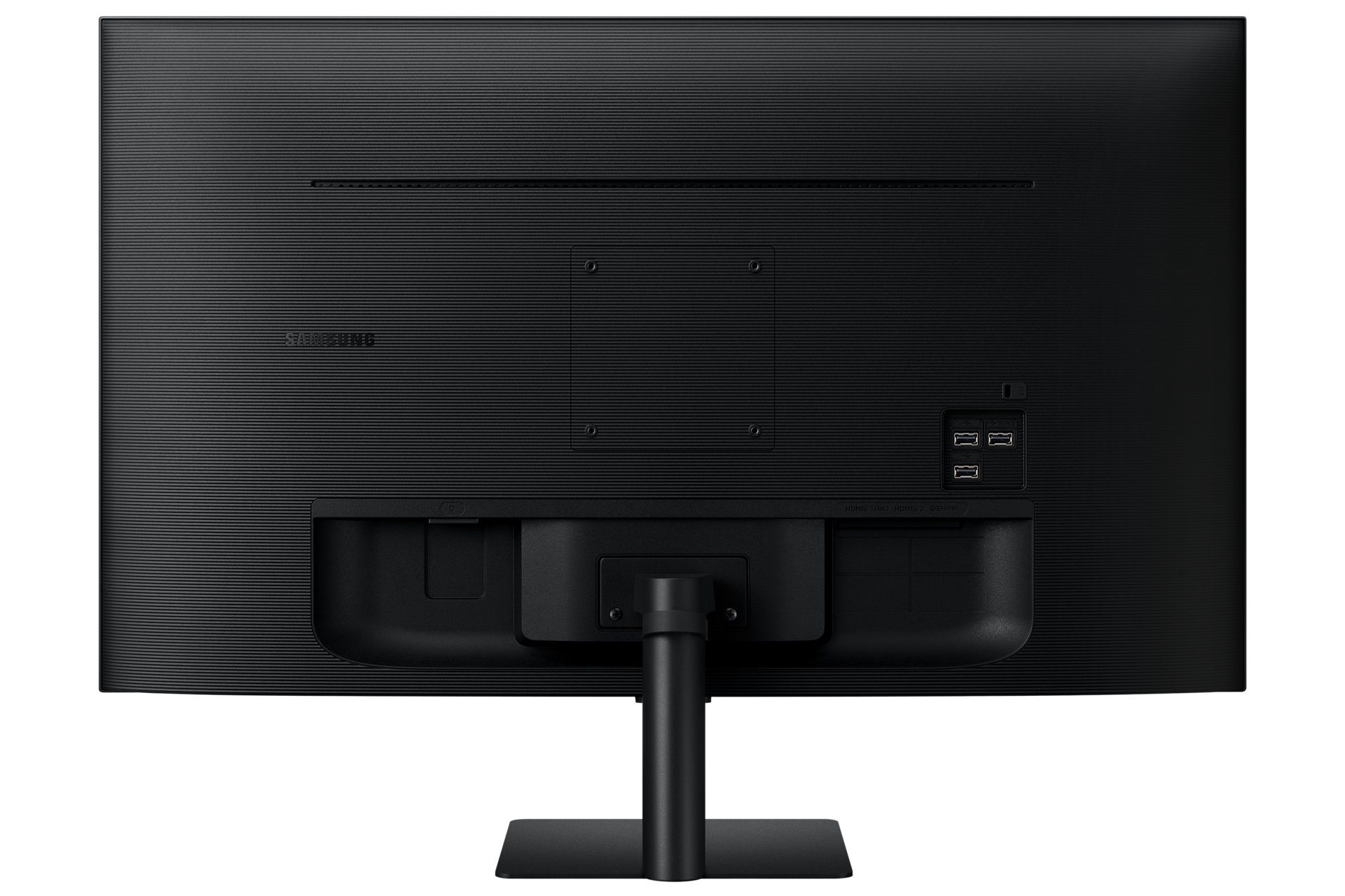Rear of black 32 inch Samsung Smart Monitor M7.