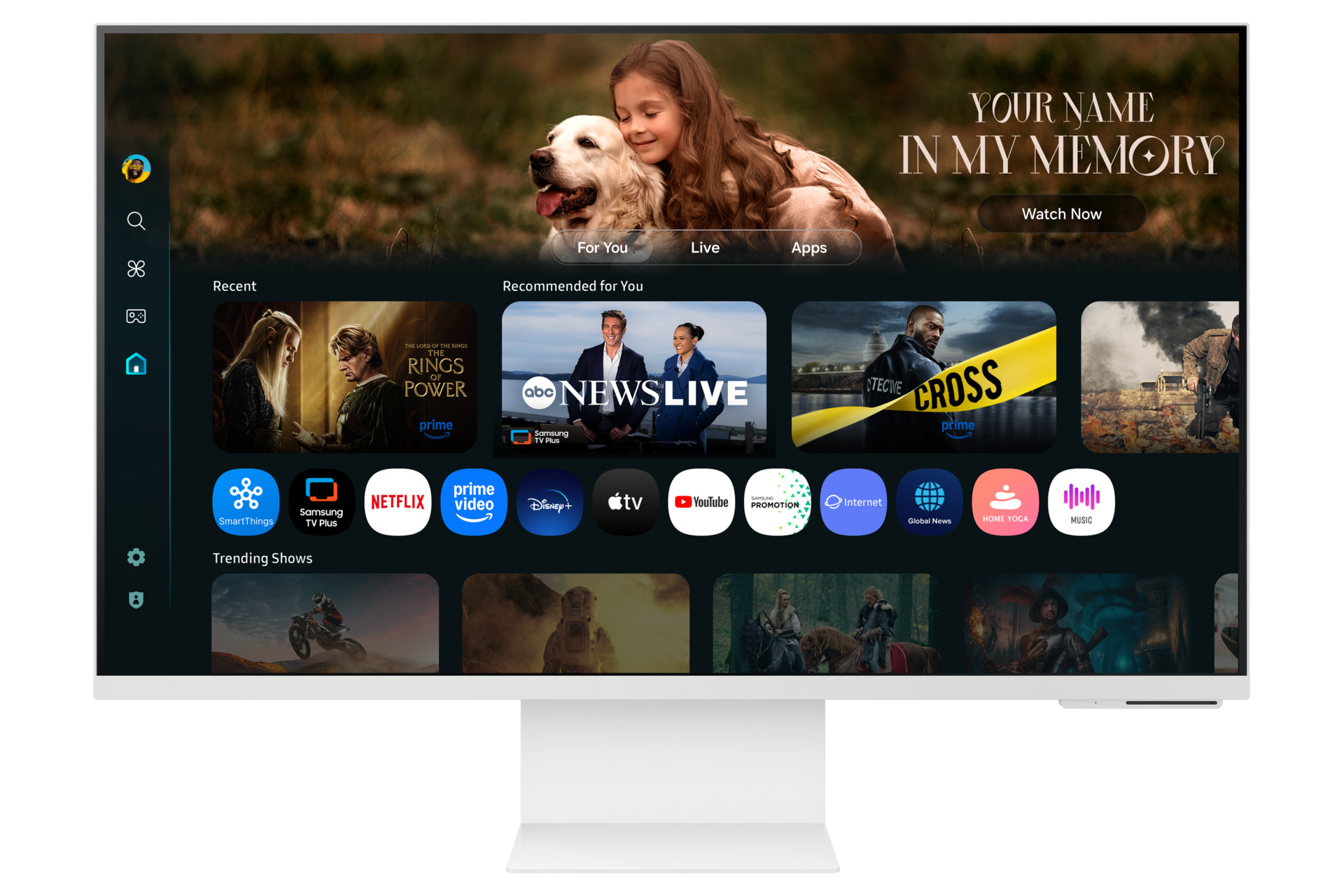 32" Smart Monitor M8 M80F 4K Samsung Vision AI Front2 White 