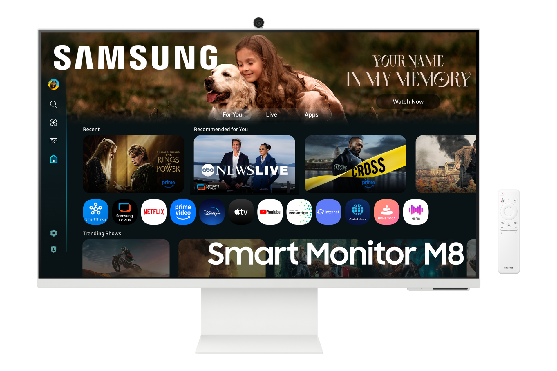 32" Smart Monitor M8 M80F 4K Samsung Vision AI Front3 White 