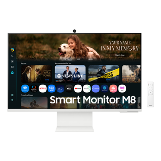 32" Smart Monitor M8 M80F 4K Samsung Vision AI Front White 