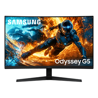 27/32 Inch Odyssey G5 G55H QHD 180Hz Gaming Monitor Front2 Black 