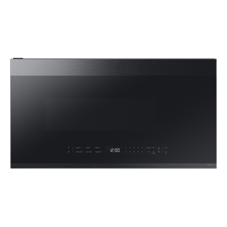 Samsung 2.1 cu. ft. Over-the-Range Microwave with Edge to Edge Glass Display in Matte Black Steel