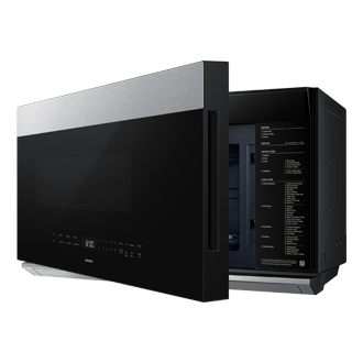 OTR DualVent and Auto Flip 2.1 cu.ft R-Perspective-Flip-Closed-Door-Open Black 