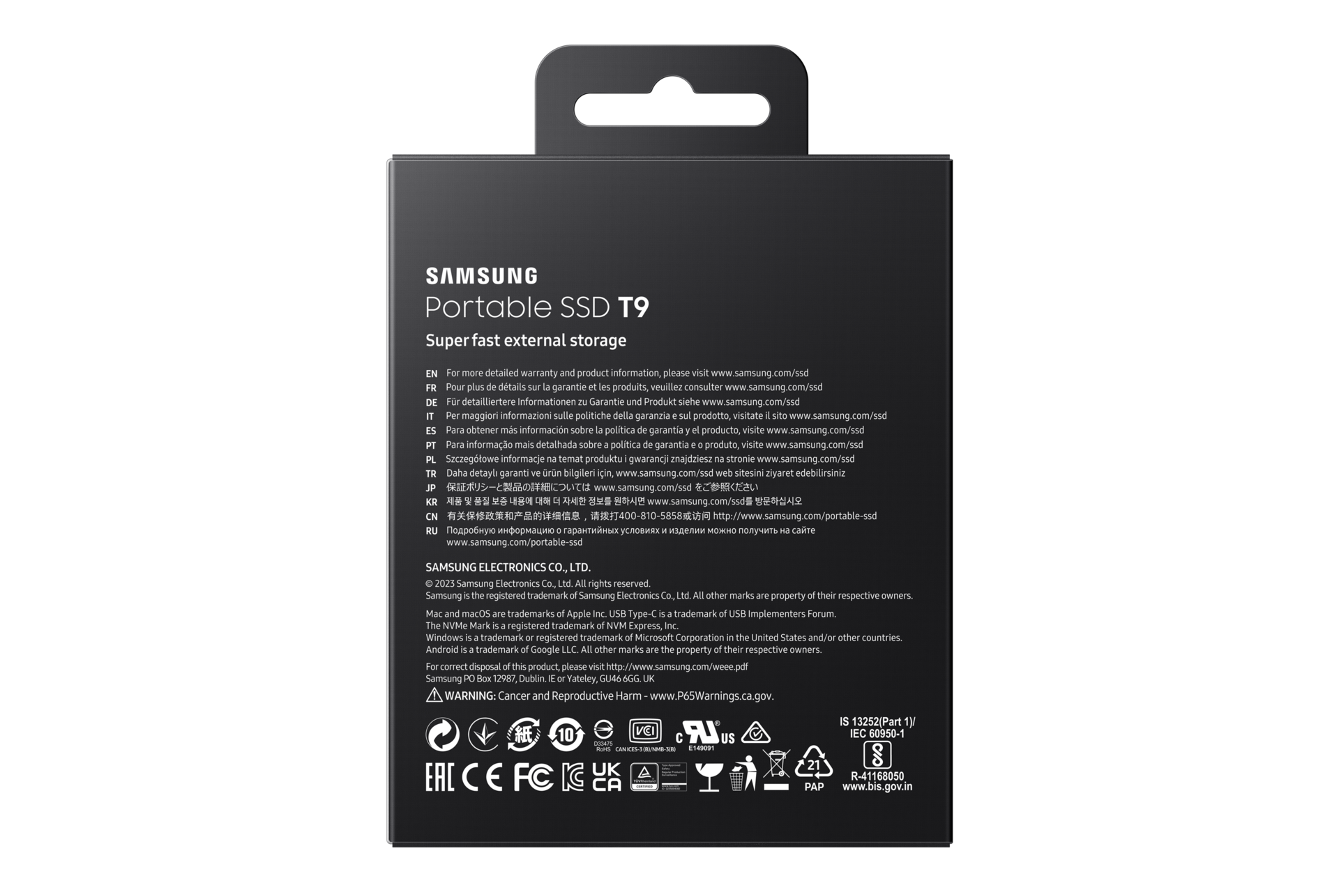 Samsung Portable SSD T9 Black | Samsung Canada