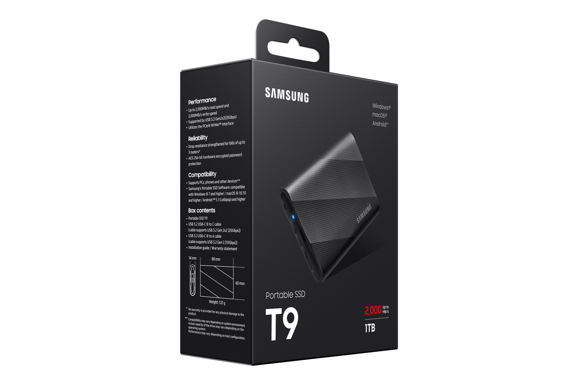 Samsung Portable SSD T9 Black | Samsung Canada