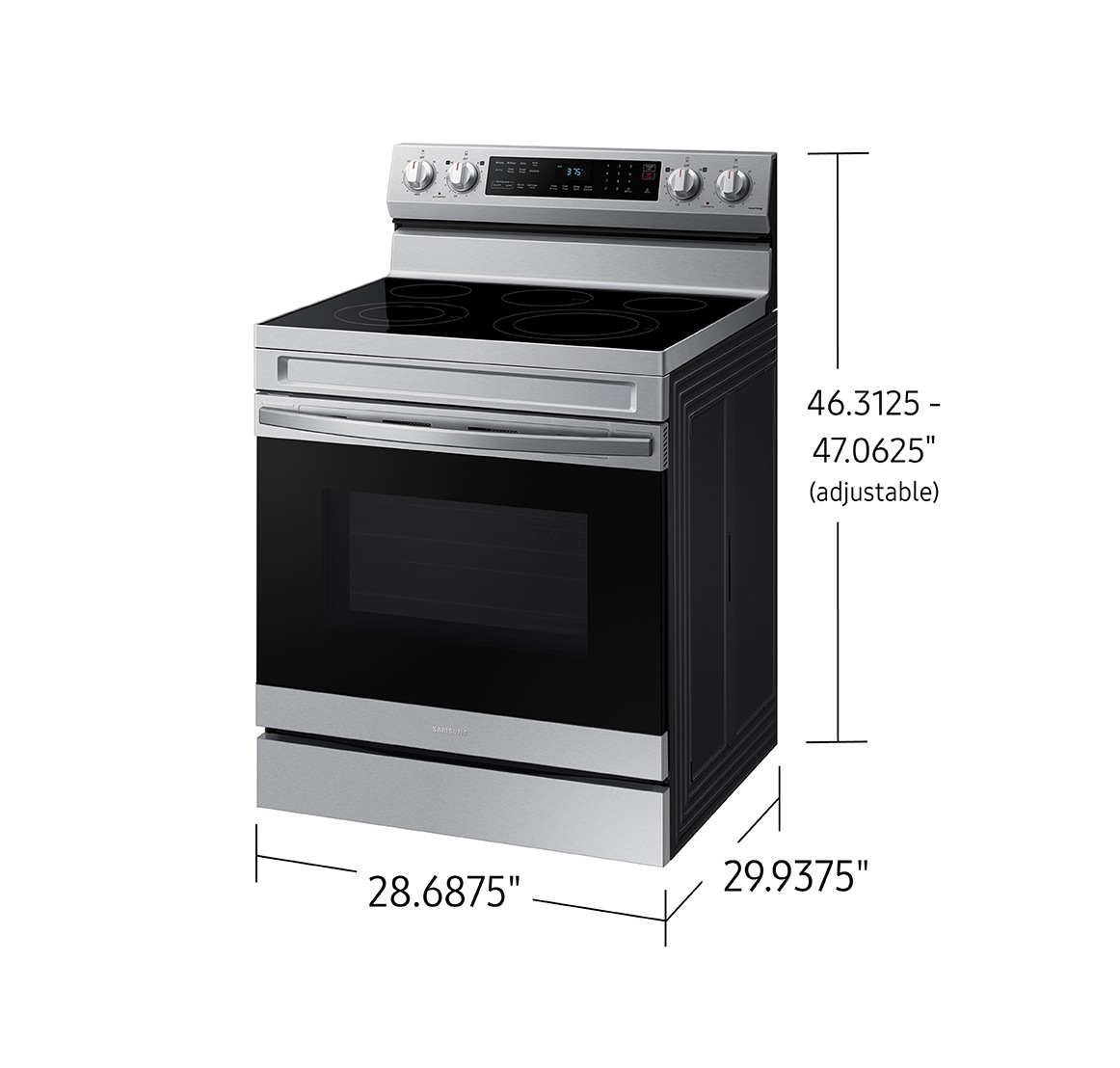 NE63A6511SS/AC , 30" 6.3 cu. Ft. Smart Electric Freestanding Fan Convection Range with Air Fry