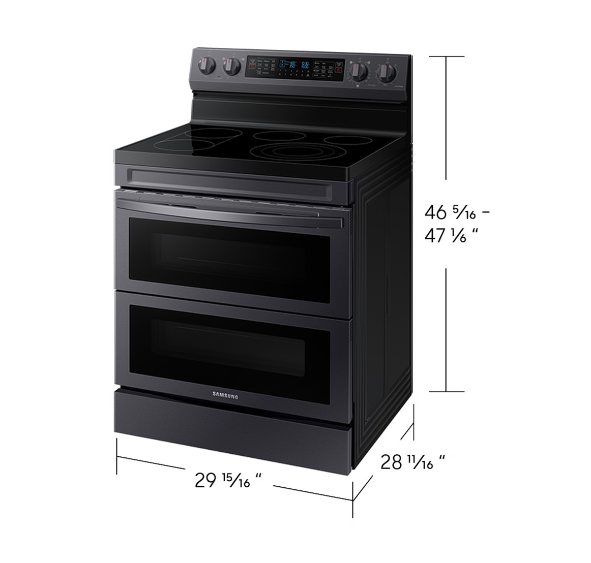 30" 6.3 cu. Ft. Electric Freestanding True Convection Range with Flex Duo™ & Air Fry Black Stainless Steel