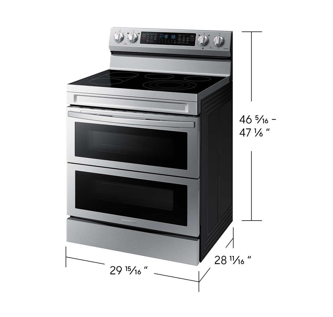 30" 6.3 cu. Ft. Electric Freestanding True Convection Range with Flex Duo™ & Air Fry Stainless Steel