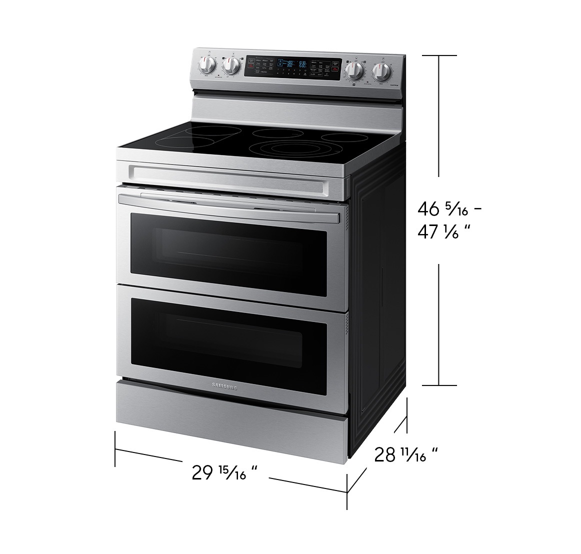 30" 6.3 cu. Ft. Electric Freestanding True Convection Range with Flex Duo™ & Air Fry Stainless Steel