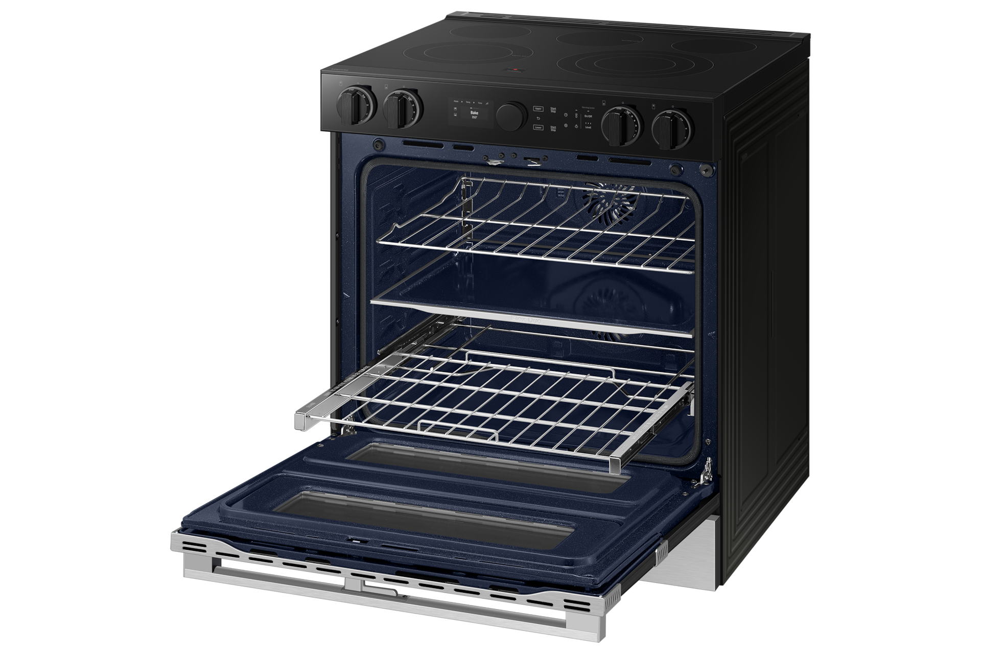 6.3 cu.ft. Electric Slide-In Dual Door Range with Illuminated Knobs | Samsung Canada