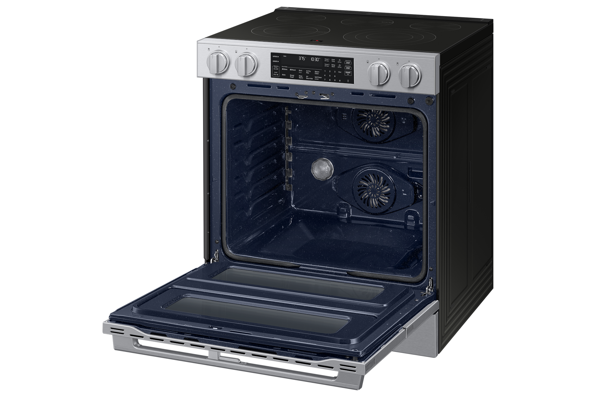 Electric Slide-In Range 90H Flex Duo™ | True Convection with Air Fry Max | Illuminated Precision Knobs 6.3 cu.ft.
