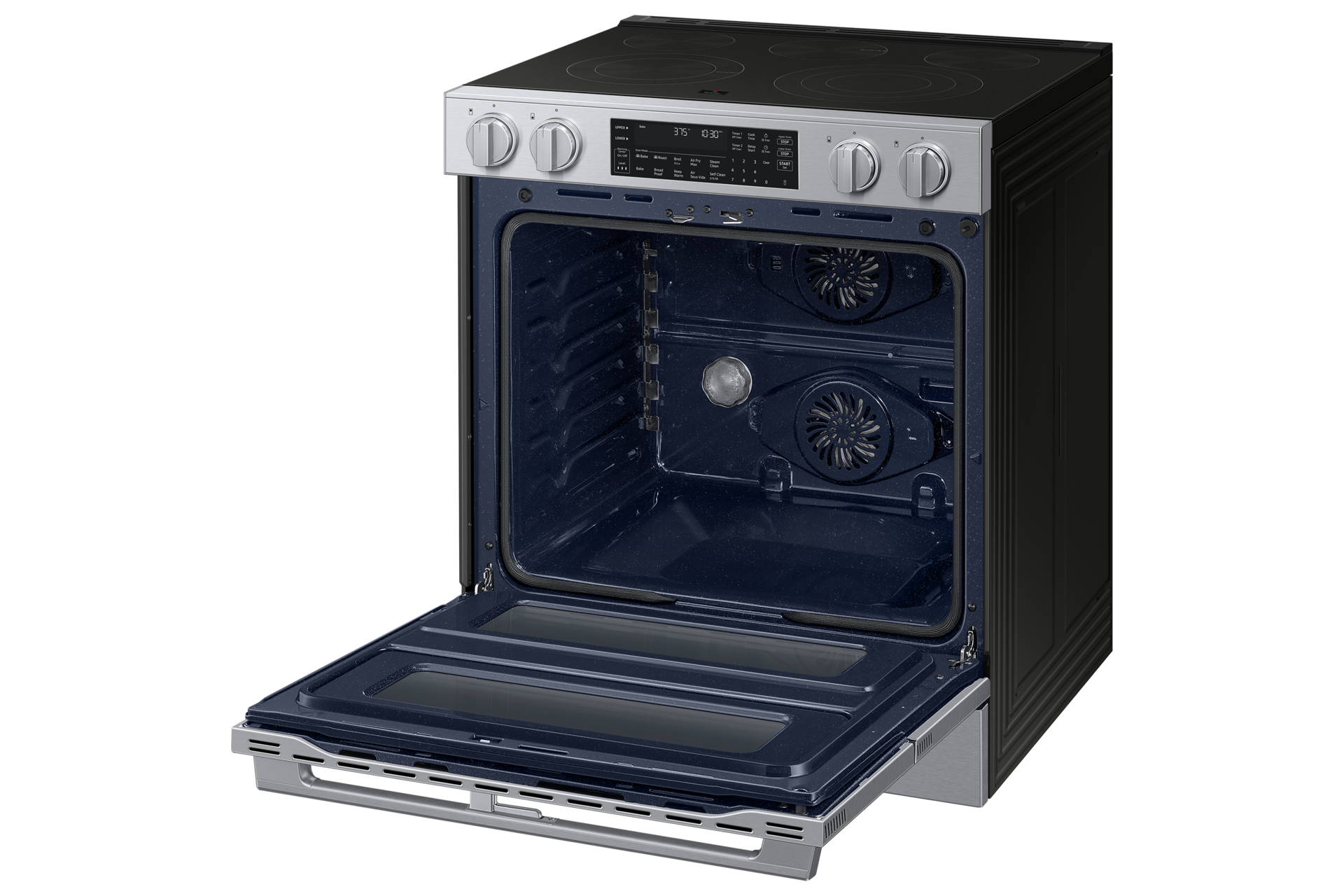 Electric Slide-In Range 90H Flex Duo™ | True Convection with Air Fry Max | Illuminated Precision Knobs 6.3 cu.ft.