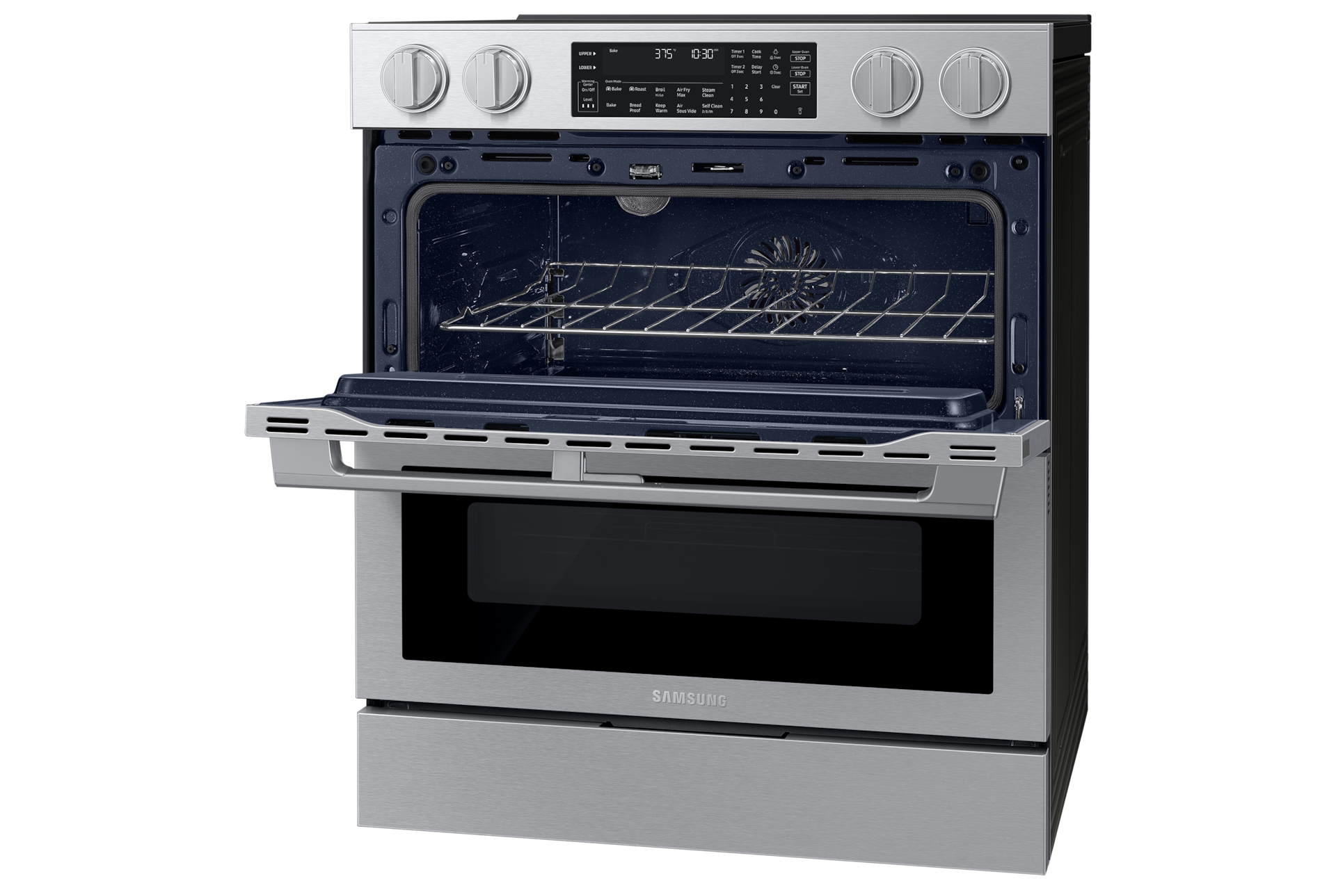 Electric Slide-In Range 90H Flex Duo™ | True Convection with Air Fry Max | Illuminated Precision Knobs 6.3 cu.ft.