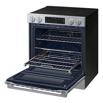NSE90H/30_NSE90H63DRAA Air Fry Max and Pro-Style Design 6.3 cu. ft. R-Perspective-Open-Rack Silver 