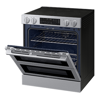 NSE90H/30_NSE90H63DRAA Air Fry Max and Pro-Style Design 6.3 cu. ft. Side-Perspective1 Silver 