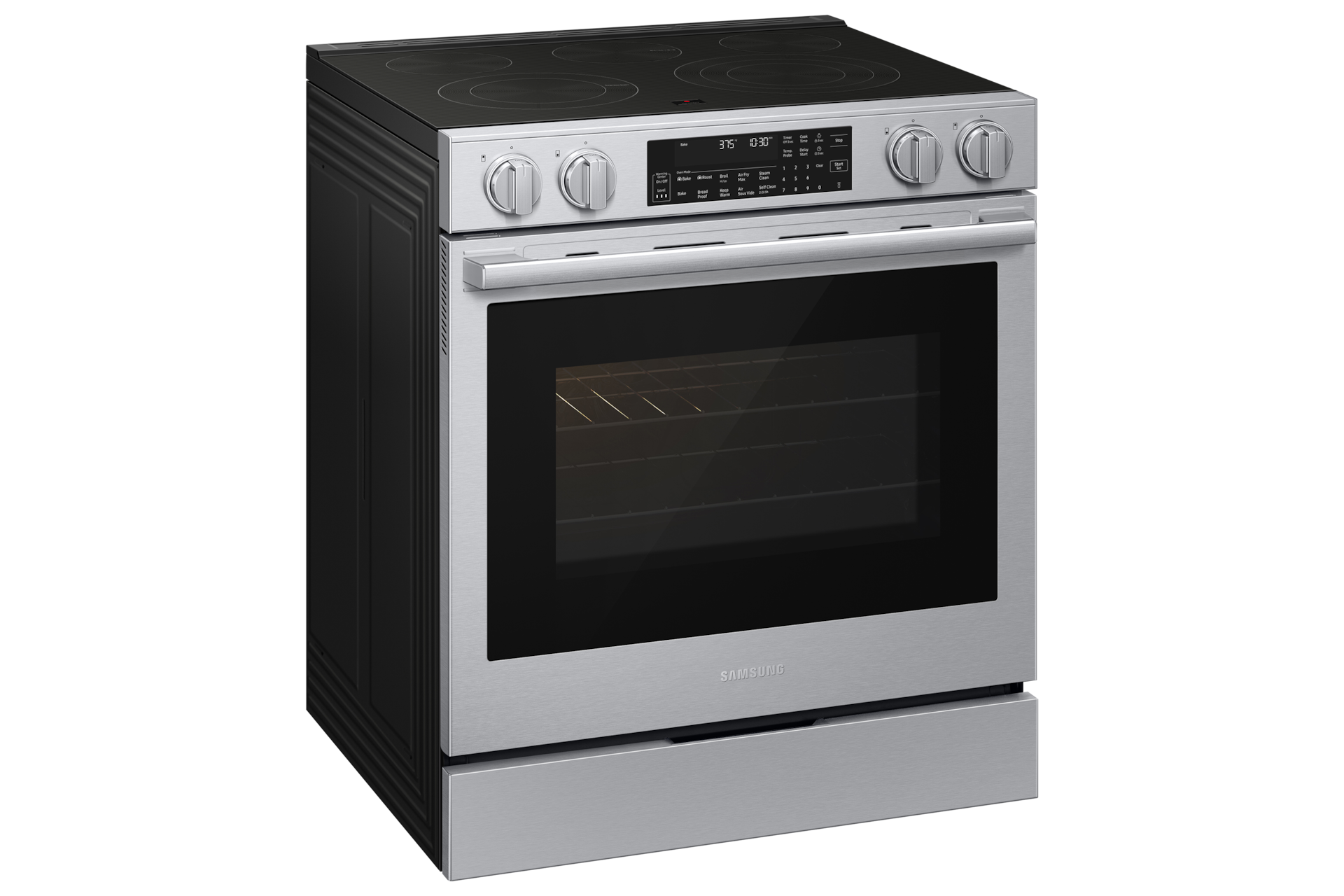 NSE90H/30 Air Fry Max and Pro-Style Design 6.3 cu.ft L-Perspective Silver 