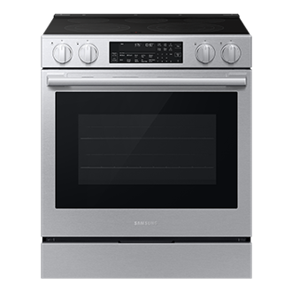 Samsung Electric Slide-In Range True Convection with Air Fry Max | Air Sous Vide | Soft Closing Door 6.3 cu.ft.
