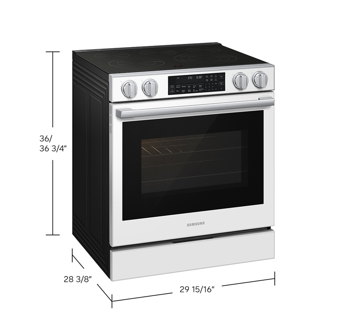 Electric Slide-In Range True Convection with Air Fry Max | Air Sous Vide | Soft Closing Door 6.3 cu.ft. White