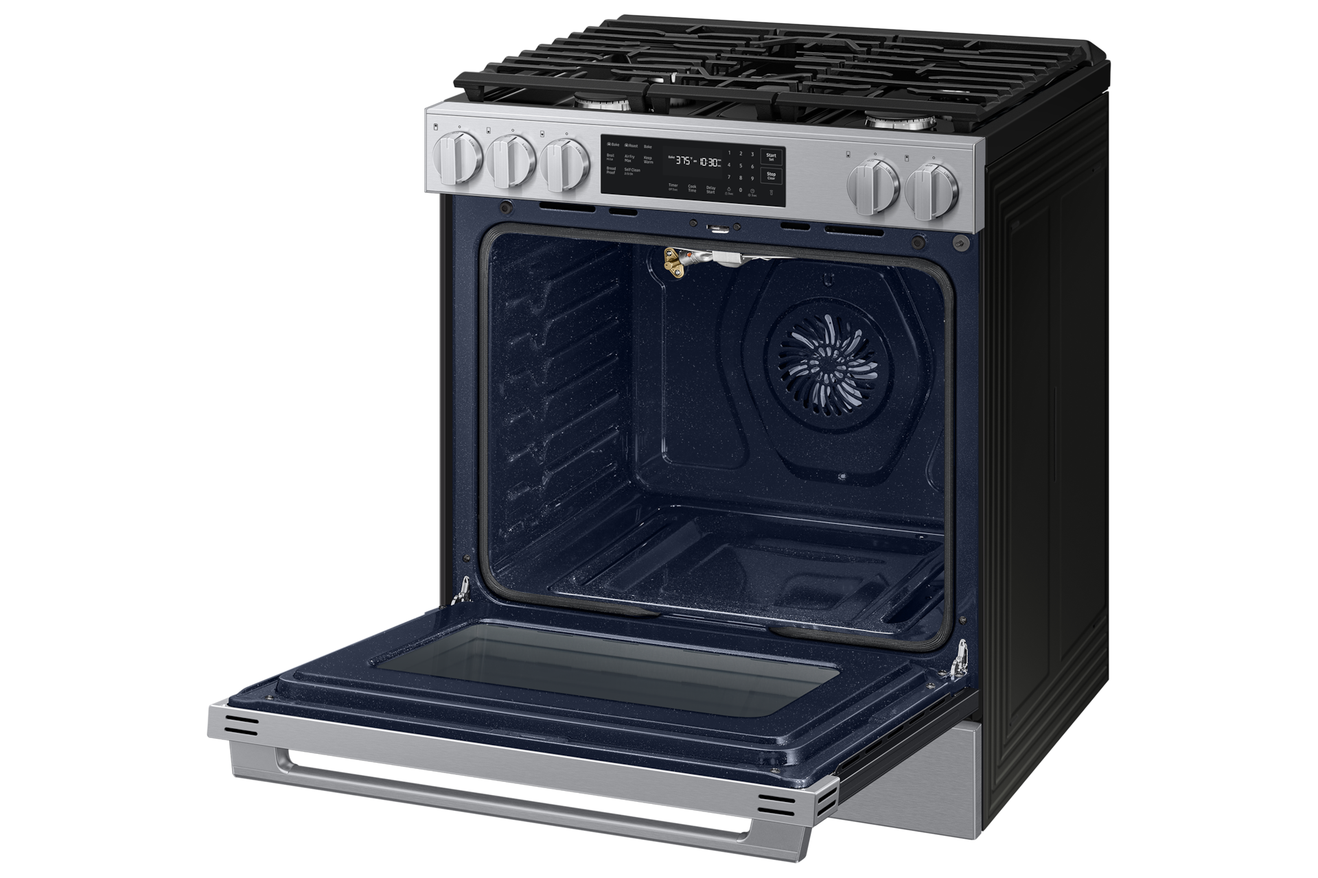 NSG70H/30 Air Fry Max and Pro-Style Design 6.0 cu. ft R-Perspective-Open Silver 