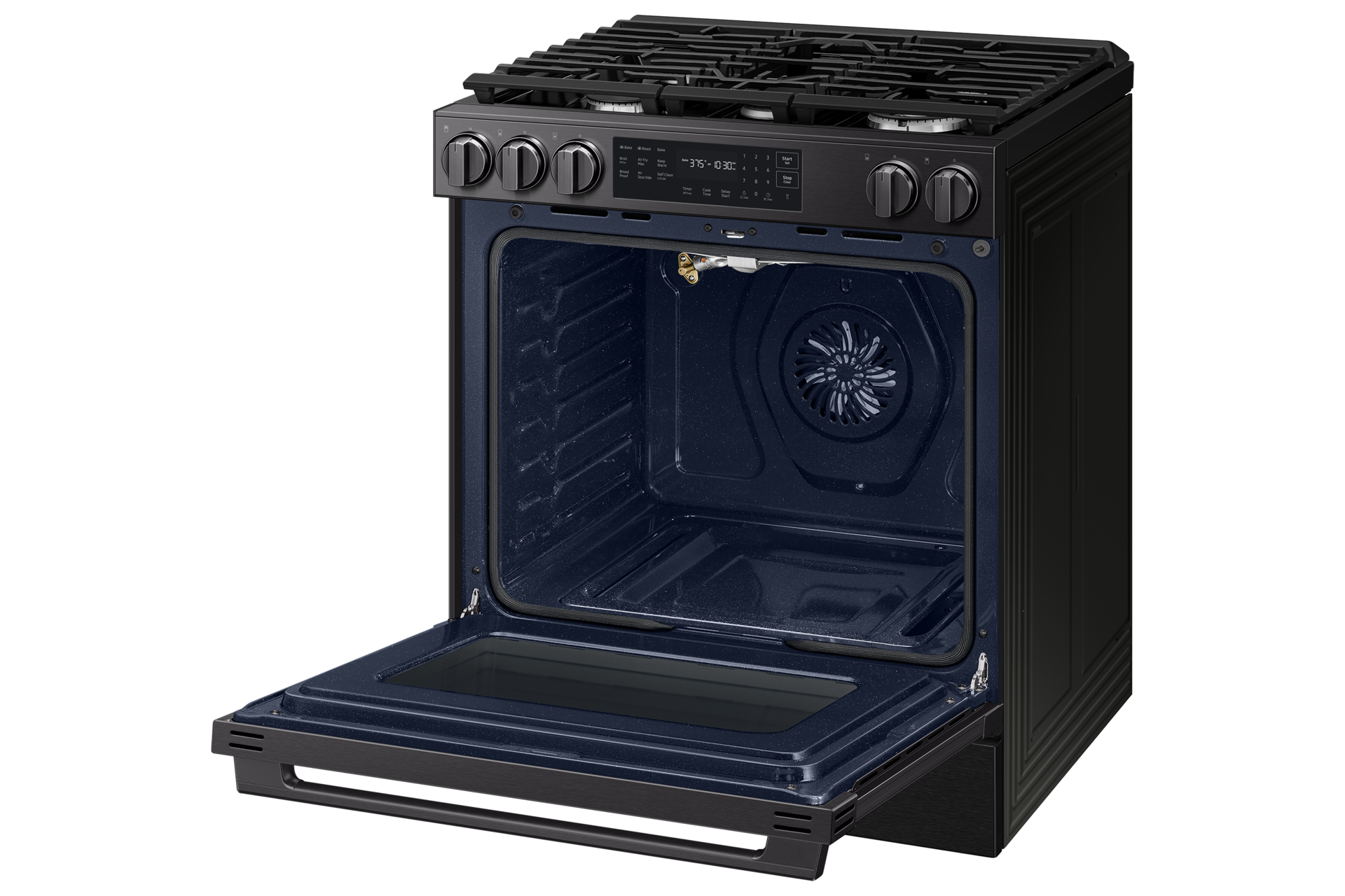 NSG80H/30 Air Fry Max and Pro-Style Design 6.0 cu.ft. R-Perspective-Open Black 