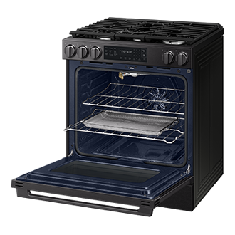 NSG80H/30 Air Fry Max and Pro-Style Design 6.0 cu.ft. R-Perspective-Open-Rack Black 
