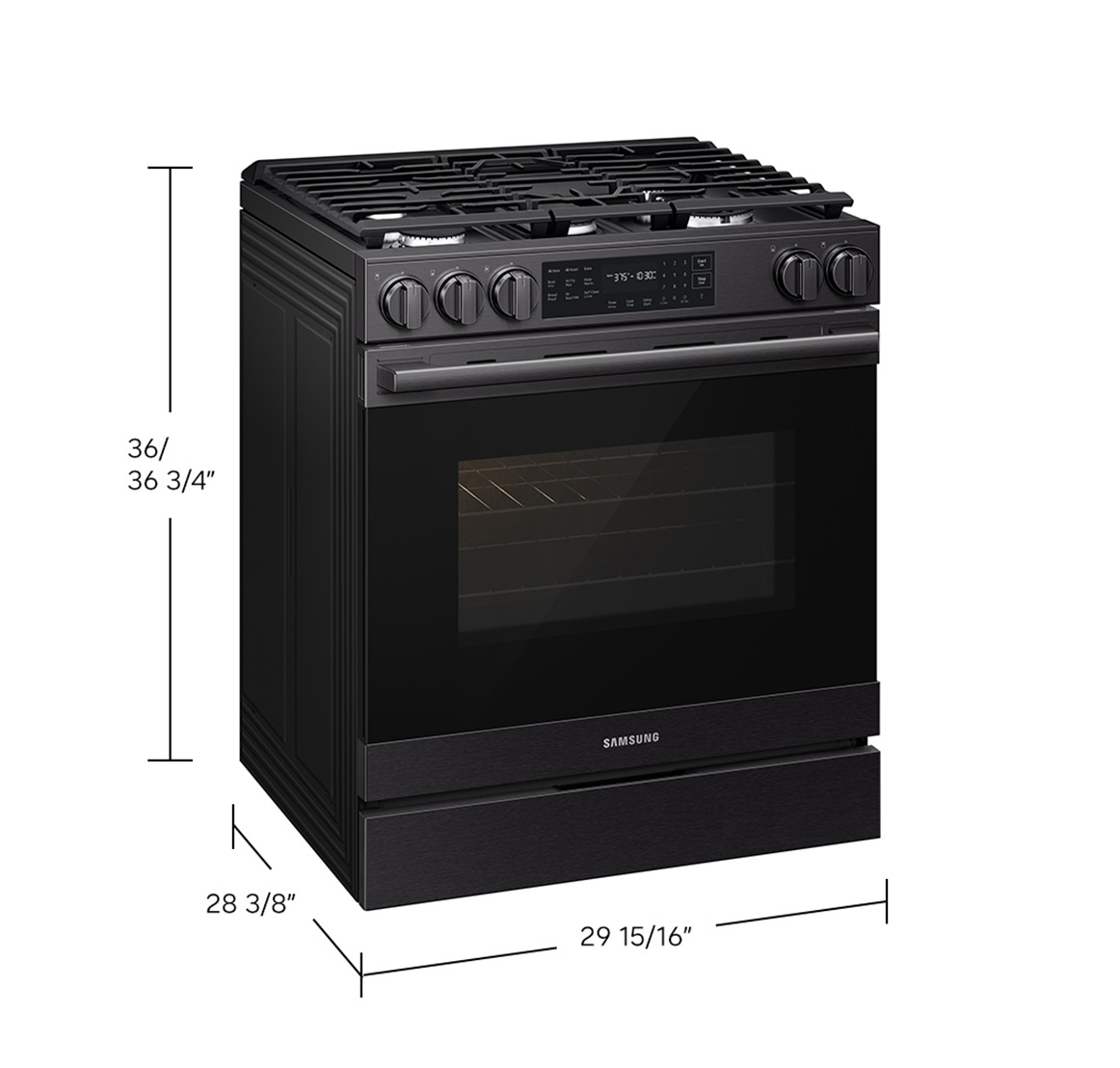 Gas Slide-In Range True Convection with Air Fry Max | Air Sous Vide 6.0 cu.ft. Black