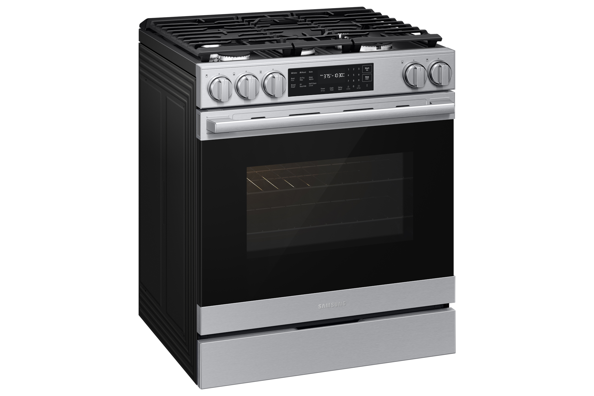 NSG80H/30 Air Fry Max and Pro-Style Design 6.0 cu.ft. L-Perspective Silver 