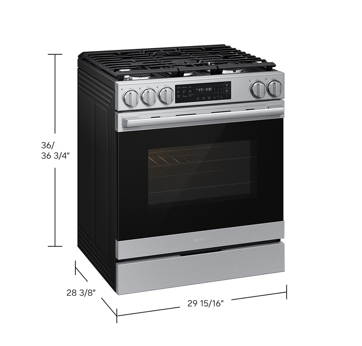 Gas Slide-In Range True Convection with Air Fry Max | Air Sous Vide 6.0 cu.ft. Silver
