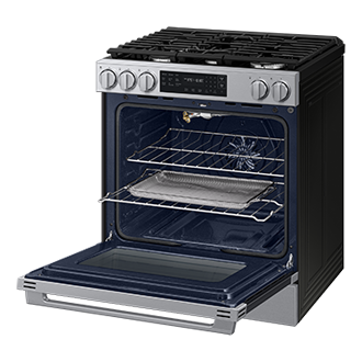 NSG80H/30 Air Fry Max and Pro-Style Design 6.0 cu.ft. R-Perspective-Open-Rack Silver 