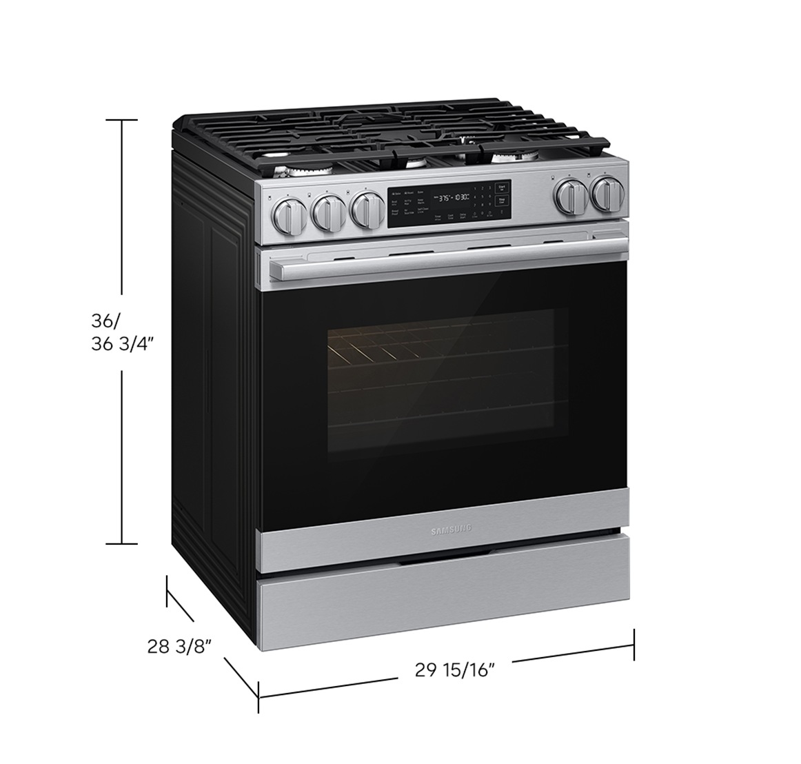 Gas Slide-In Range True Convection with Air Fry Max | Air Sous Vide 6.0 cu.ft. Silver