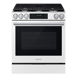 Gas Slide-In 6.0 cu.ft. 80H | True Convection with Air Fry Max, Air Sous Vide, 18K Dual BTU Front White 